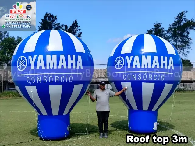 Balões infláveis gigantes promocionais roof top Yamaha Consórcio