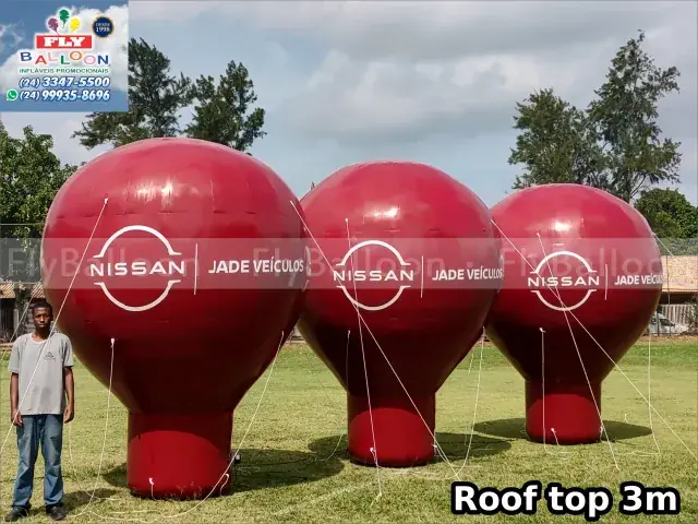 Balões infláveis promocionais roof top Nissan Jade Veículos